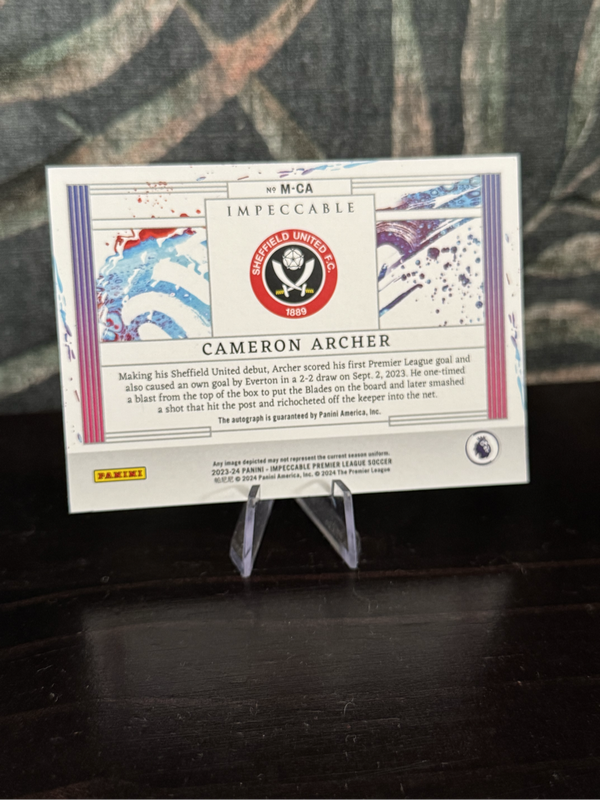 2023-24 Panini Impeccable - Cameron Archer Masterstrokes AUTO /99 - Sheffield Utd