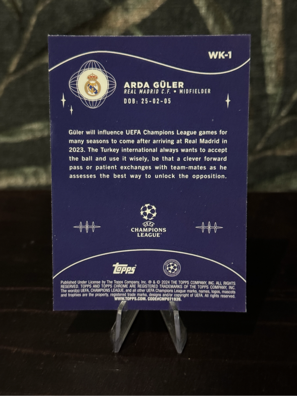 2024 Topps Chrome - Arda Güler Wonderkids - Real Madrid