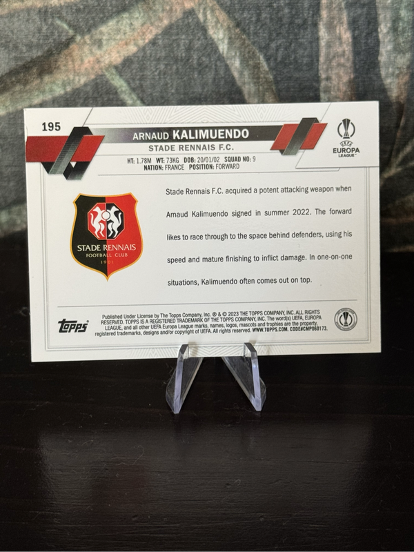 2023 Topps Chrome - Arnaud Kalimuendo RC - Stade Rennais