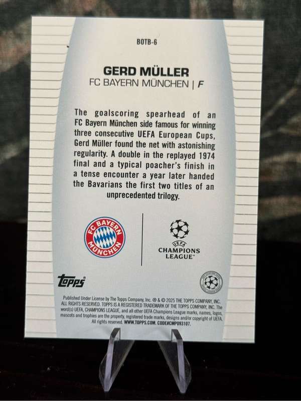 2025 Topps - Andrea Pirlo & Gerd Muller Best of the Best - AC Milan & Bayern Munich