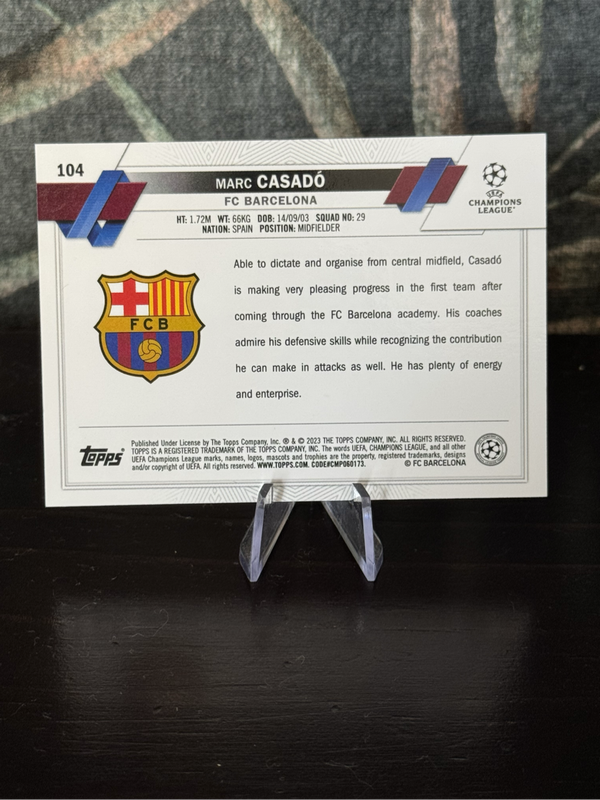 2023 Topps Chrome - Marc Casadó RC - Barcelona