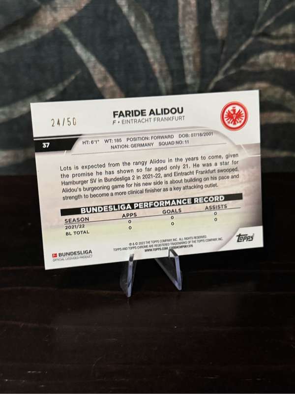 2023 Topps Chrome - Faride Alidou 24/50 RC - Eintracht Frankfurt