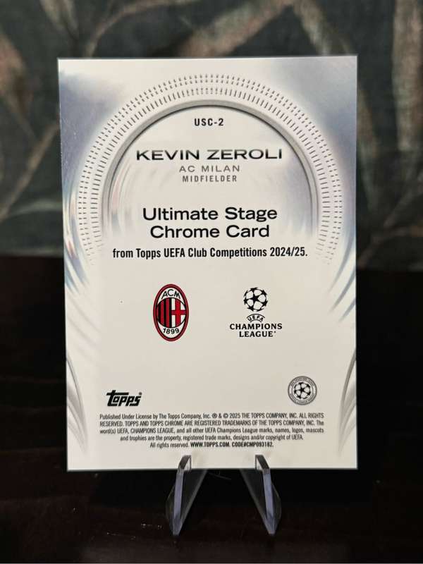 2025 Topps Ultimate Stage - Kevin Zeroli RC - AC Milan