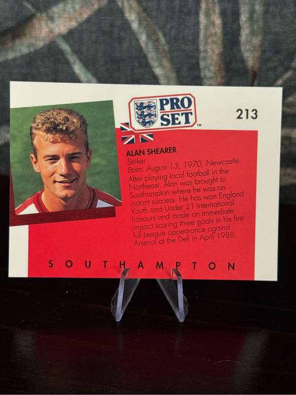 1990 Pro Set - Alan Shearer Rookie Card - Southampton