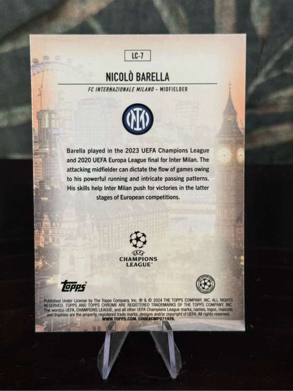 2024 Topps Chrome - Nicolo Barella London Calling - Inter Milan