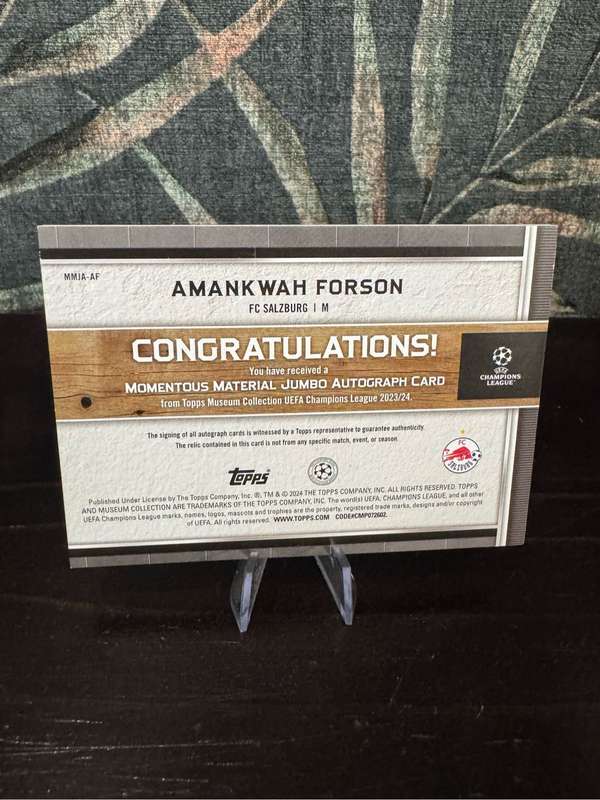 2023-24 - Amankwah Forson - Museum Collection Momentous Material AUTO Rookie Card 10/10