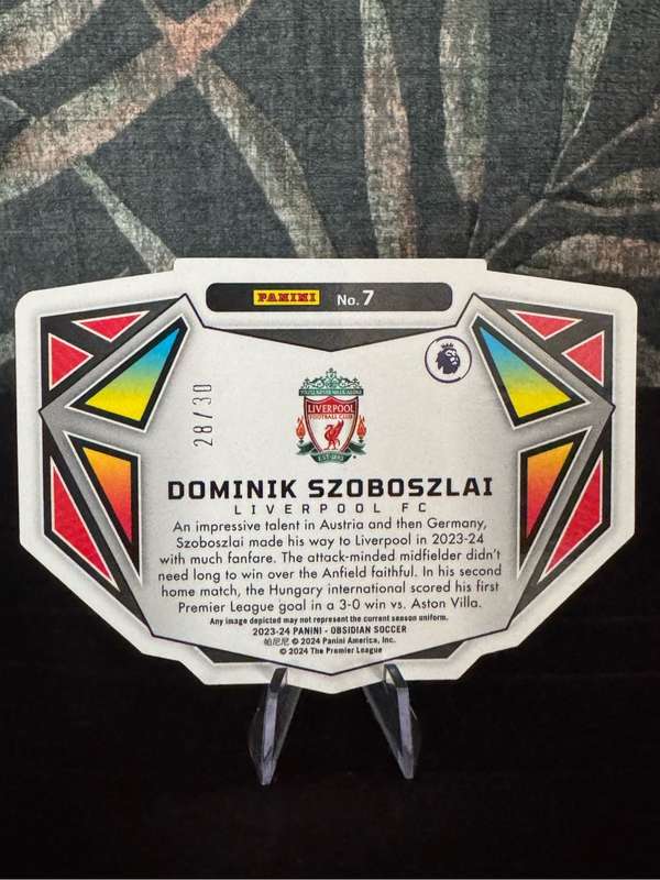 2023-24 Panini Obsidian - Dominik Szoboszlai Vitreous Die-Cut Red Crystals 28/30 - Liverpool