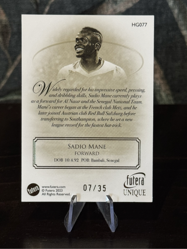 2023 Futera Unique - Sadio Mane Heritage 07/35 - Senegal
