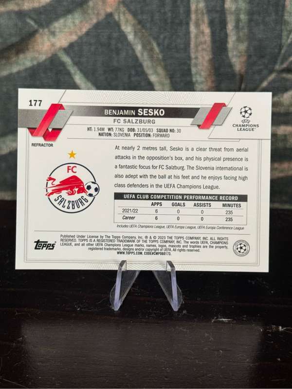 2023 Topps Chrome - Benjamin Sesko Future Stars - FC Salzburg