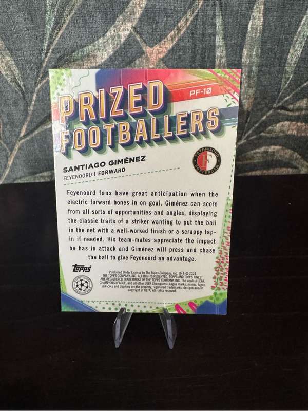2024 Topps Finest - Santiago Gimenez Prized Footballers PF-10