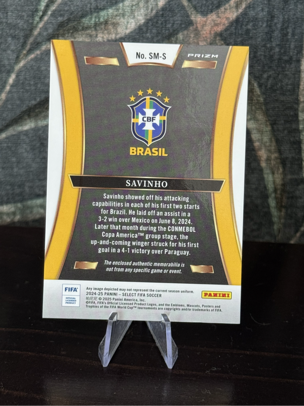 2024-25 Panini Select - Savinho Silver Prizm Patch - Brazil