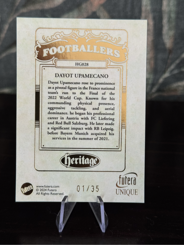 2024 Futera Unique - Dayot Upamecano Heritage 01/35 - France