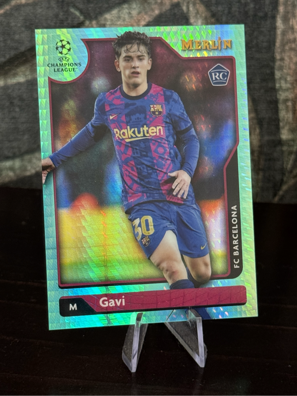 2021-22 Topps Merlin - Gavi Aqua Prism RC - Barcelona