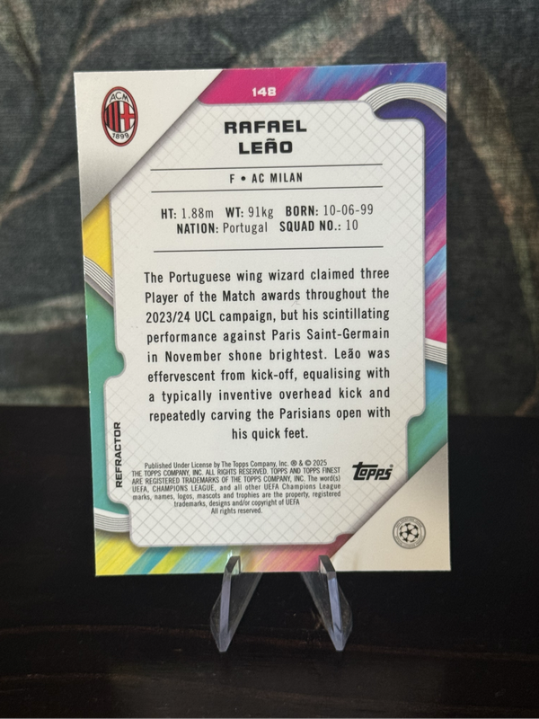 2024-25 Topps Finest - Rafael Leao Refractor - AC Milan