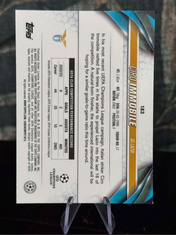 2024 Topps Chrome - Ciro Immobile Night Vision 144/225 - Lazio