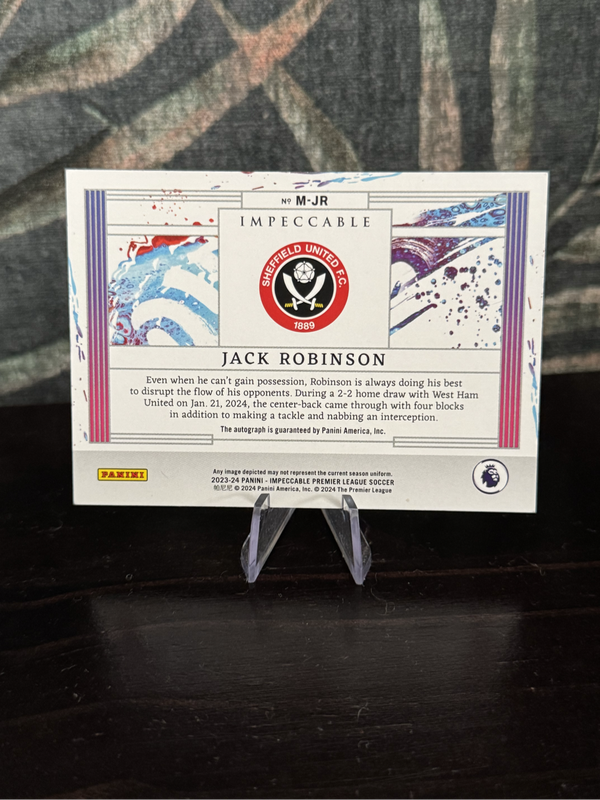 2023-24 Panini Impeccable - Jack Robinson Masterstrokes AUTO /99 - Sheffield Utd