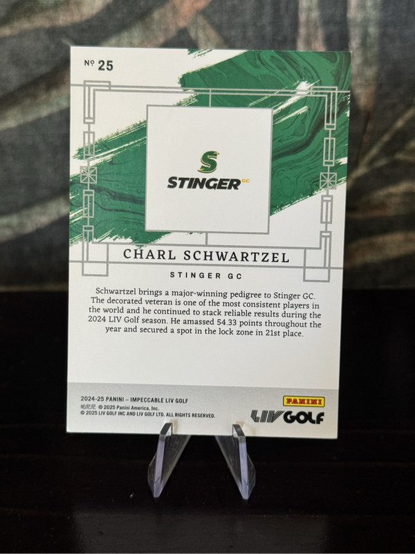 2024-25 Panini Impeccable - Charl Schwartzel 67/99 - Stingers GC
