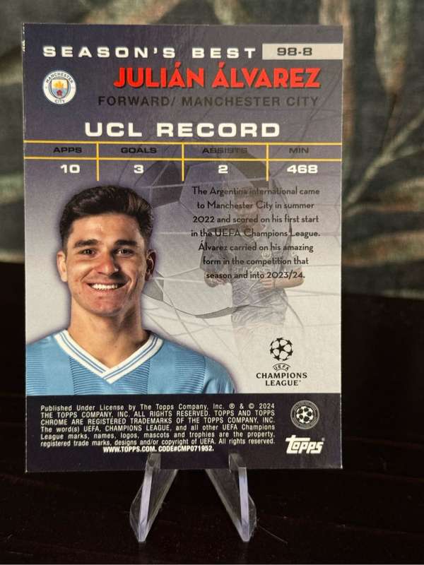 2024 Topps Chrome - Julian Alvarez Shooting Stars - Man City