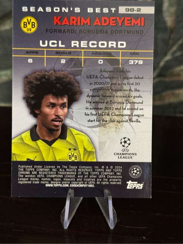 2024 Topps Chrome - Karim Adeyemi Shooting Stars - Borussia Dortmund