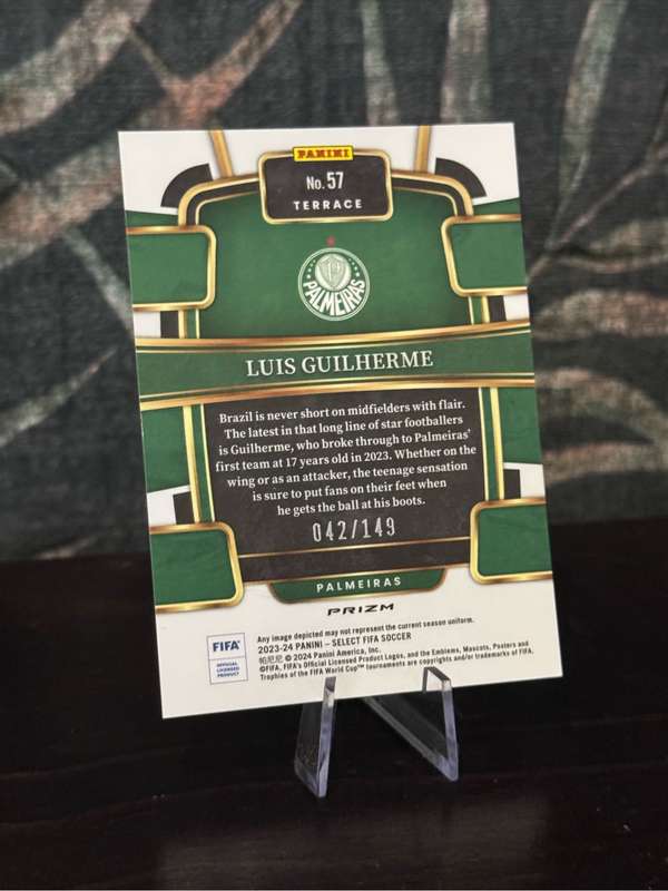 2023-24 Panini Select - Luis Guilherme RC Red Refractor 42/149 - Palmeiras