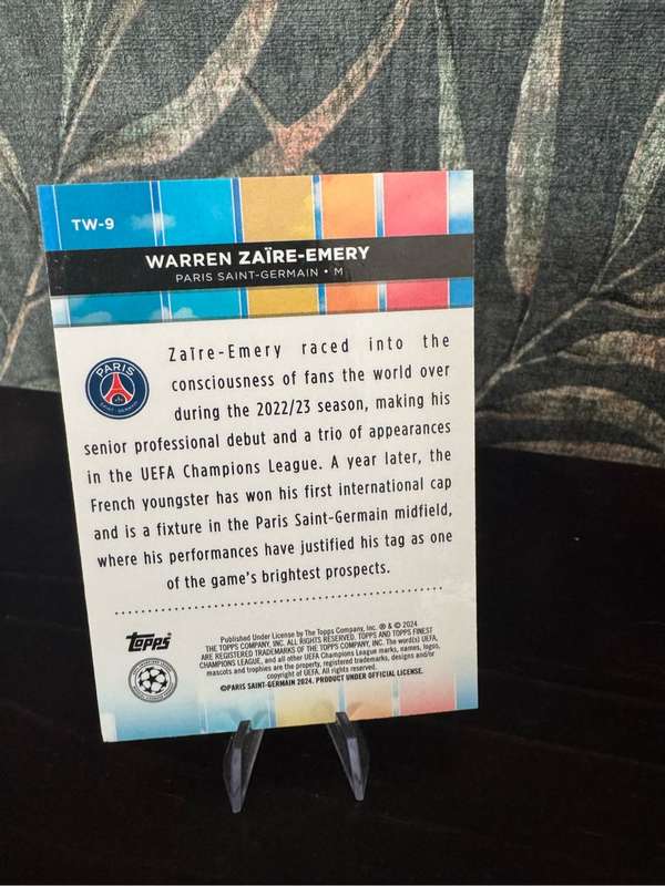 2024 Topps Finest - Warren Zaire-Emery Top of the World