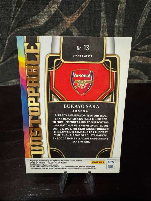 2023-24 Panini Select FIFA - Bukayo Saka Unstoppable Silver Prizm #13