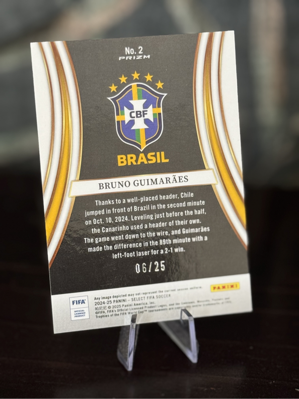 2024-25 Panini Select - Bruno Guimaraes Pink Equalizers Prizm 06/25 - Brazil