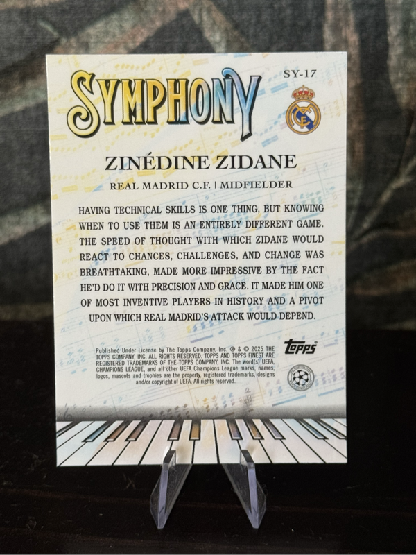 2025 Topps Finest - Zinedine Zidane Symphony Refractor - Real Madrid