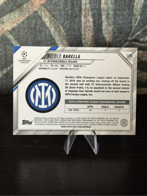 2022 Topps Chrome - Nicolo Barella - Inter Milan