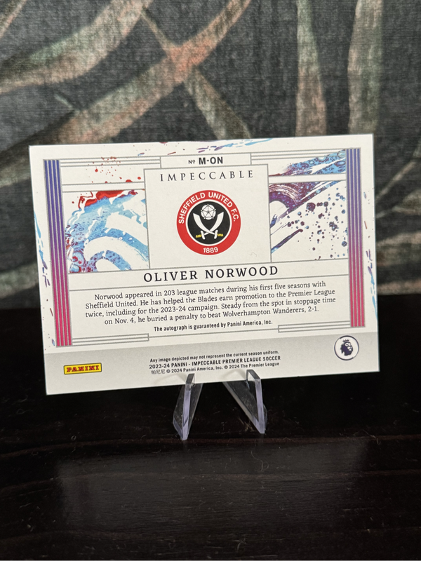 2023-24 Panini Impeccable - Oliver Norwood Masterstrokes AUTO /99 - Sheffield Utd