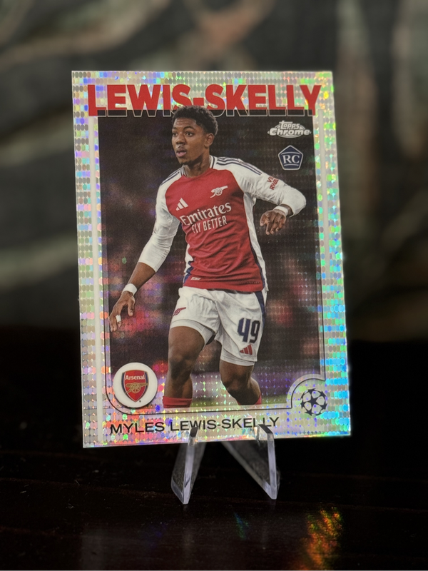 2025 Topps Chrome - Myles Lewis-Skelly RC Pulsar Refractor - Arsenal