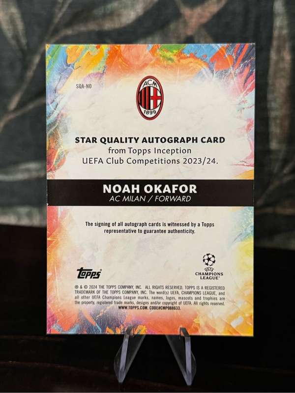 2024 Topps Inception - Noah Okafor Star Quality 77/99 Auto - AC Milan