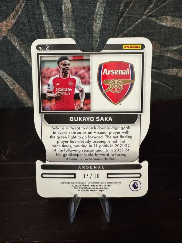 2023-24 Obsidian - Bukayo Saka - Blue Electric Supernova - Arsenal 14/30