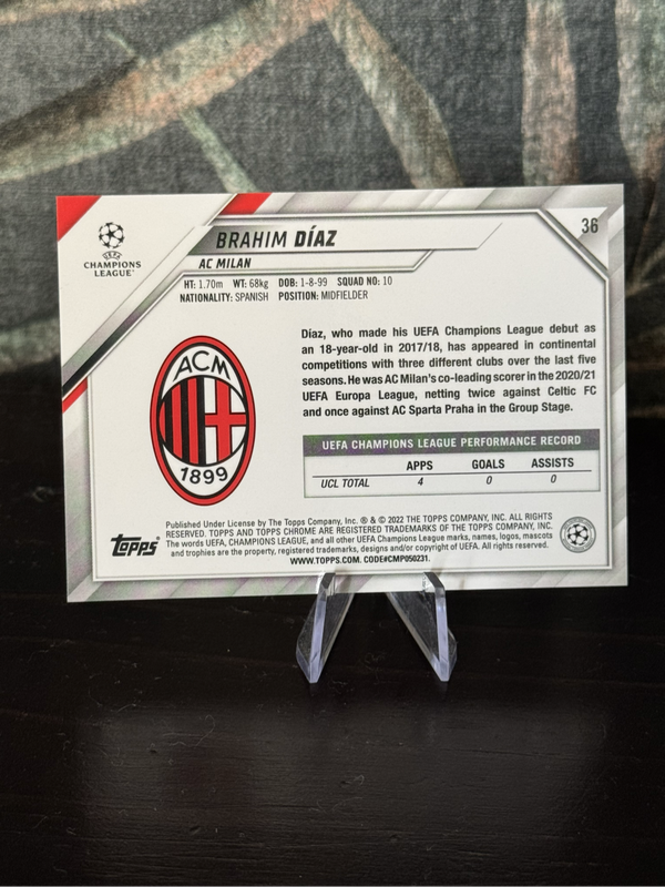 2022 Topps Chrome - Brahim Diaz - AC Milan