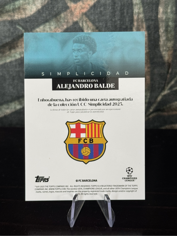 2025 Topps Simplicidad - Alejandro Balde Auto /49 - Barcelona