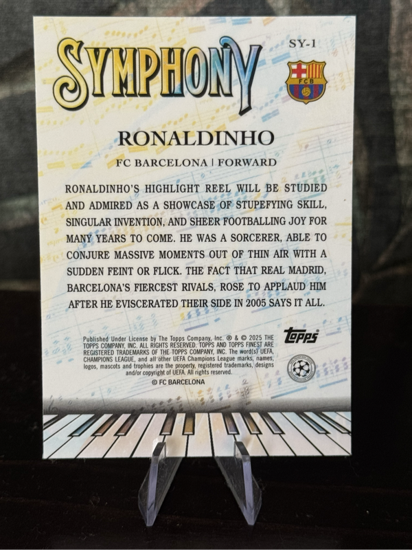 2025 Topps Finest - Ronaldinho Symphony Refractor - Barcelona