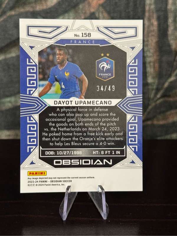 2023-24 Panini Obsidian - Dayot Upamecano Red Pulsar Etch 34/49 - France