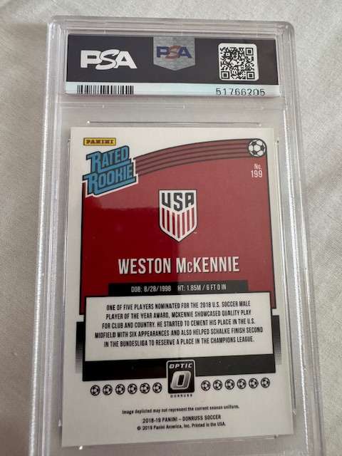 2018 Panini Donruss - Weston McKennie - Optic Rooki - PSA 9