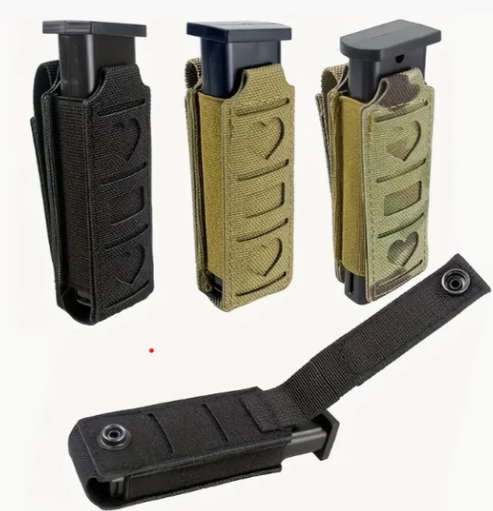 Tactical 9mm Molle Magazine Pouch: Waist Belt, Multi-Tool Pouch, Flashlight Holster