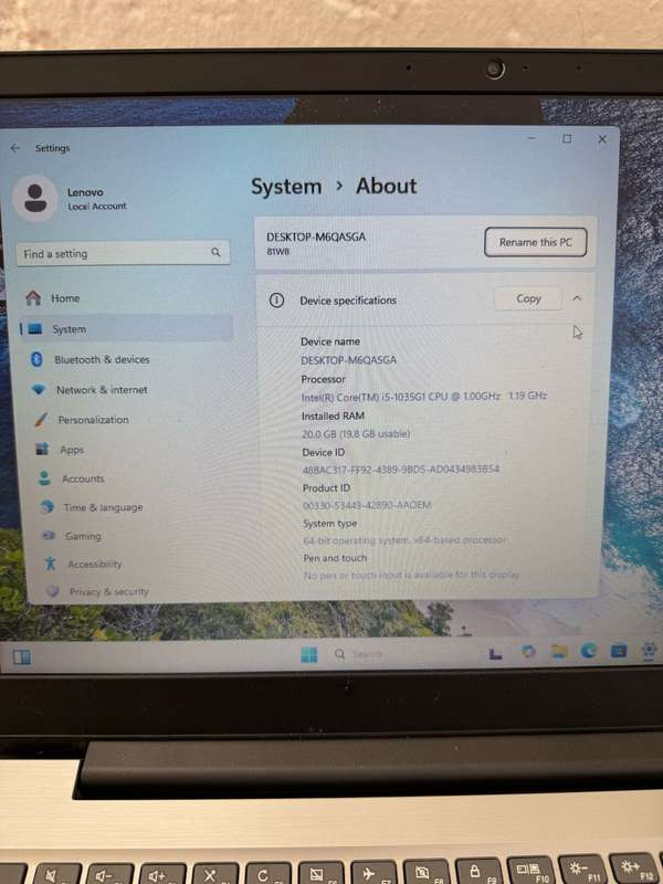 Lenovo I5 Laptop