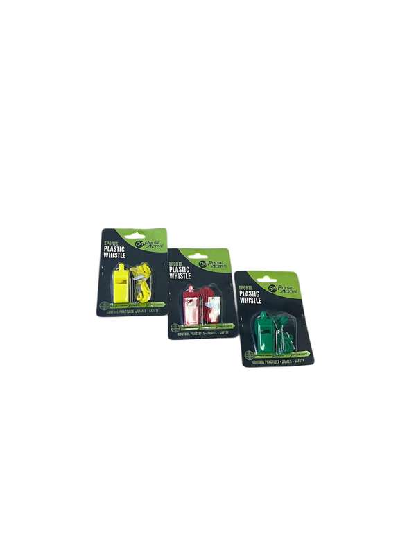 Pulse Active - Plastic Whistle With String- Pack Of 3