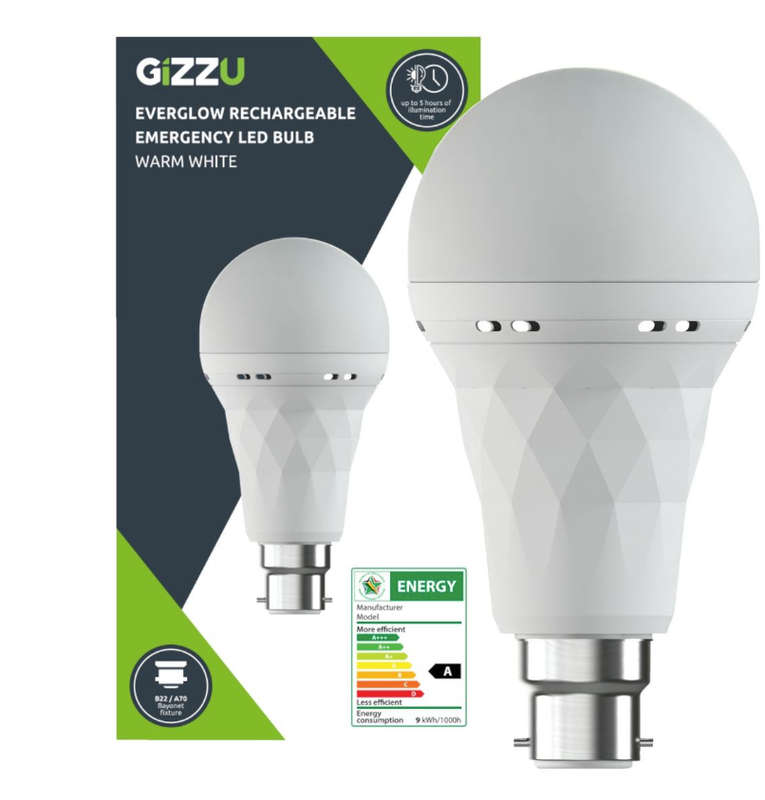 Gizzu Everglow Bayonet Rechargeable Emergency LED Bulb - 5 Pack