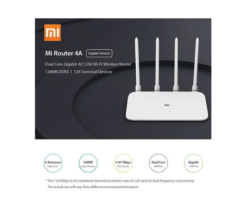 Xiaomi Mi Router 4A Gigabit Edition - Dual Band 2.4G & 5G
