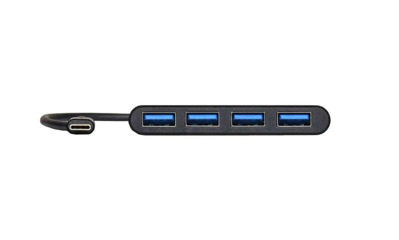 Port USB Type-C to 4 x USB3.0 5Gbps 30cm 4 Port Hub  Black