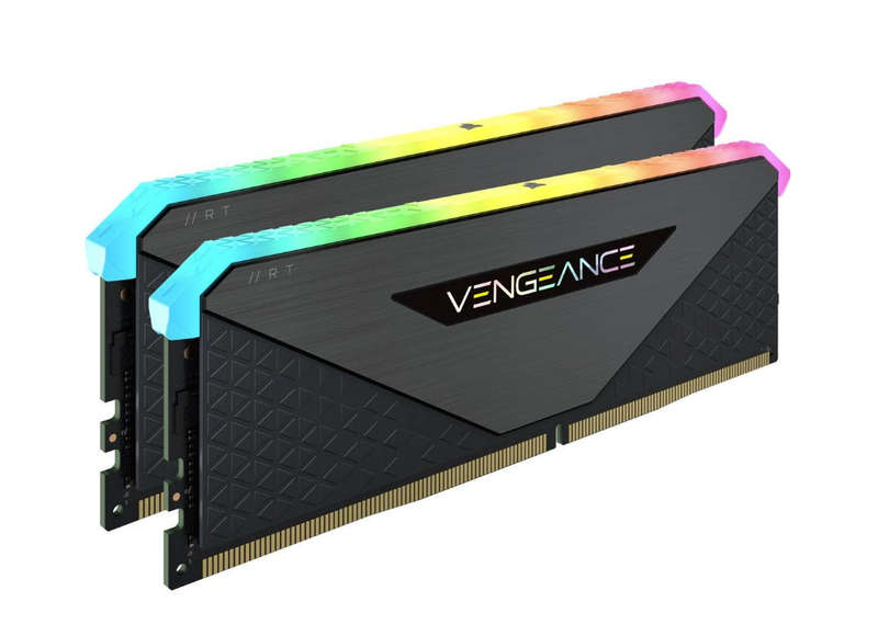 Corsair Vengeance RGB RT 16GB (2 x 8GB) DDR4 DRAM 3200MHz C16 Memory Kit - Gunmetal with Black