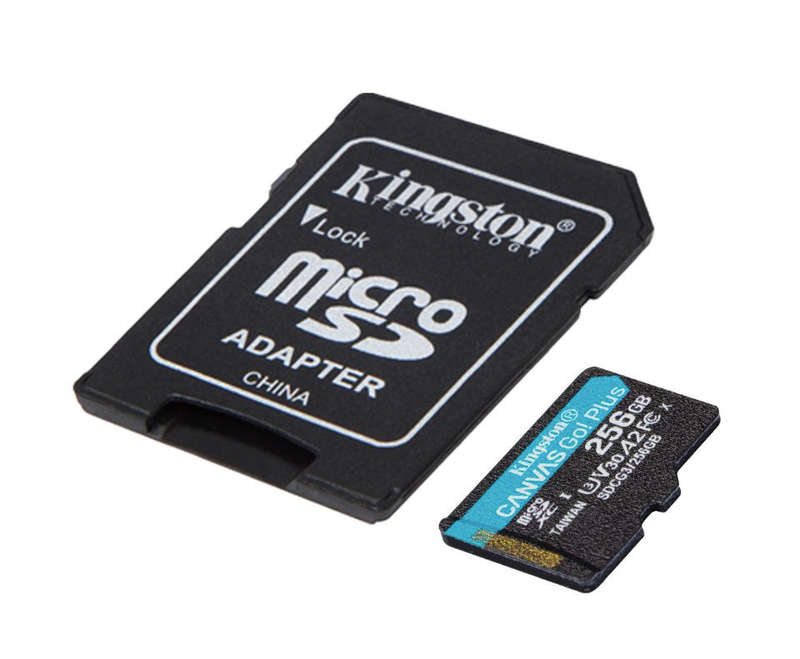 Kingston 256GB microSDXC Canvas Go Plus 170R A2 U3 V30 Card + ADP