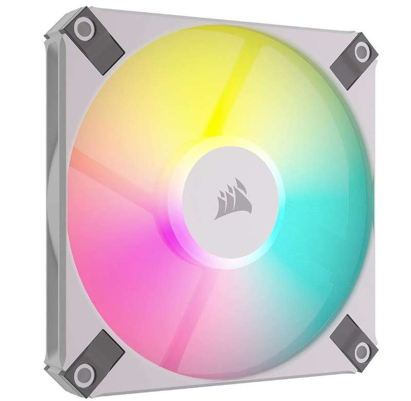 iCUE AF120 RGB SLIM 120mm PWM Fluid Dynamic Bearing Fan - White Single Pack