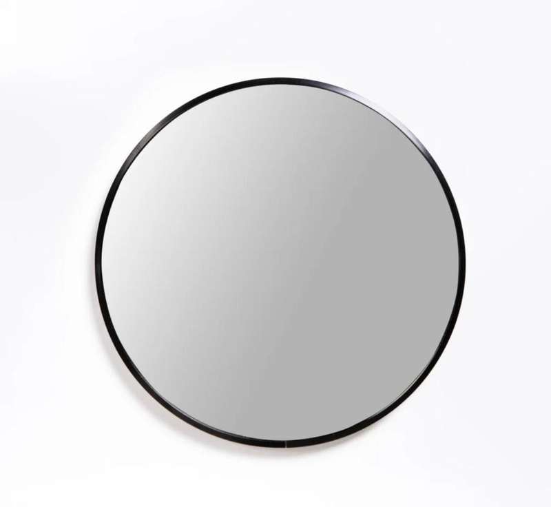 Round Mirror - Black frame - 60 cm