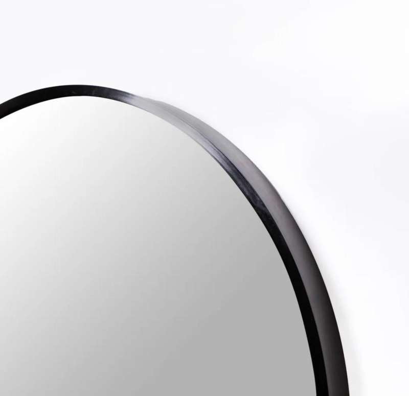 Round Mirror - Black frame - 60 cm