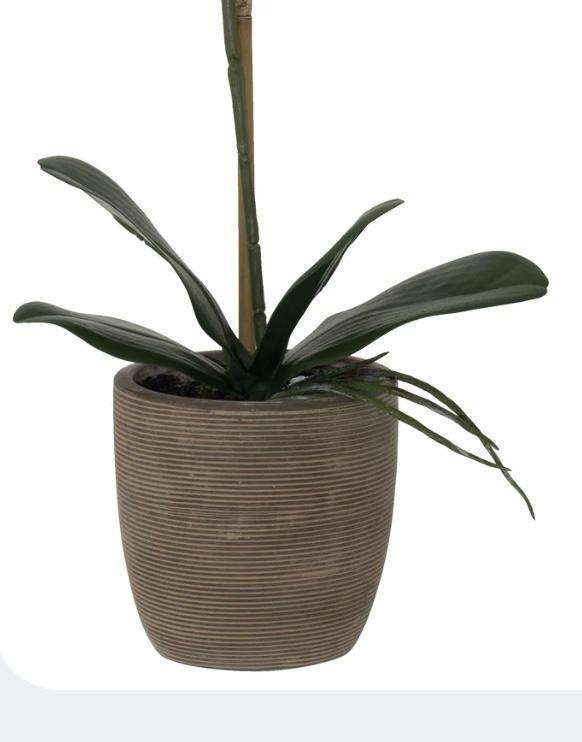 Artificial White  Orchid in Ceramic Pot